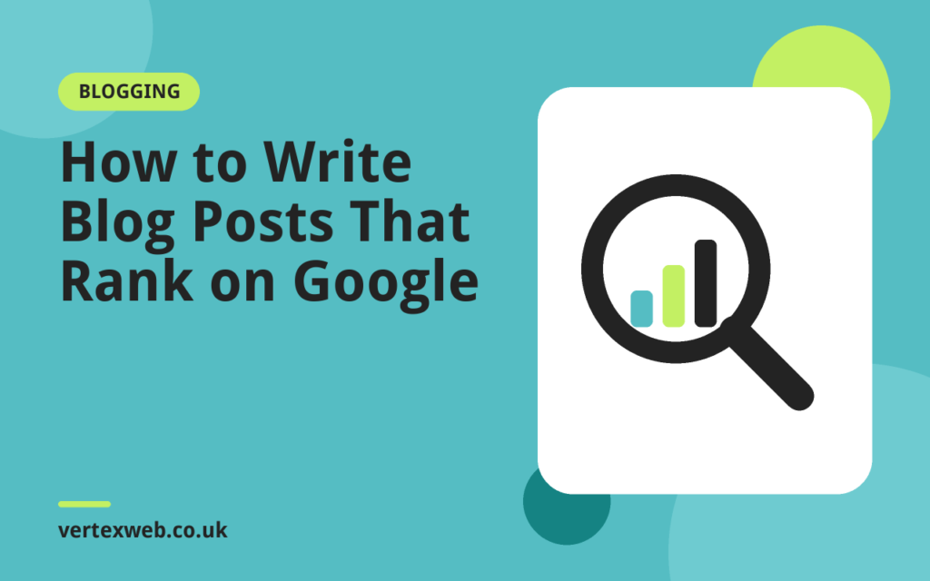 Illustration for the guide: How to Write Blog Posts That Rank on Google