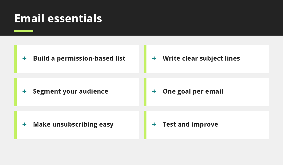 Email essentials infographic