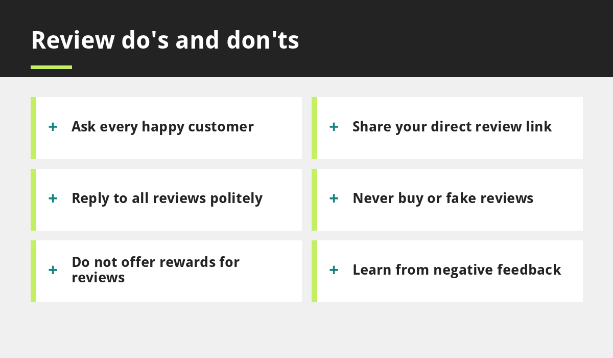 Review do's and don'ts infographic