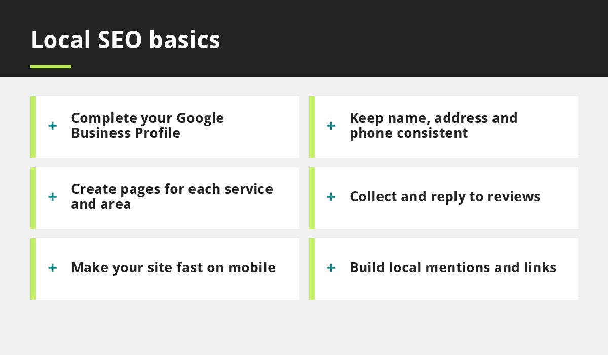 Local SEO basics infographic