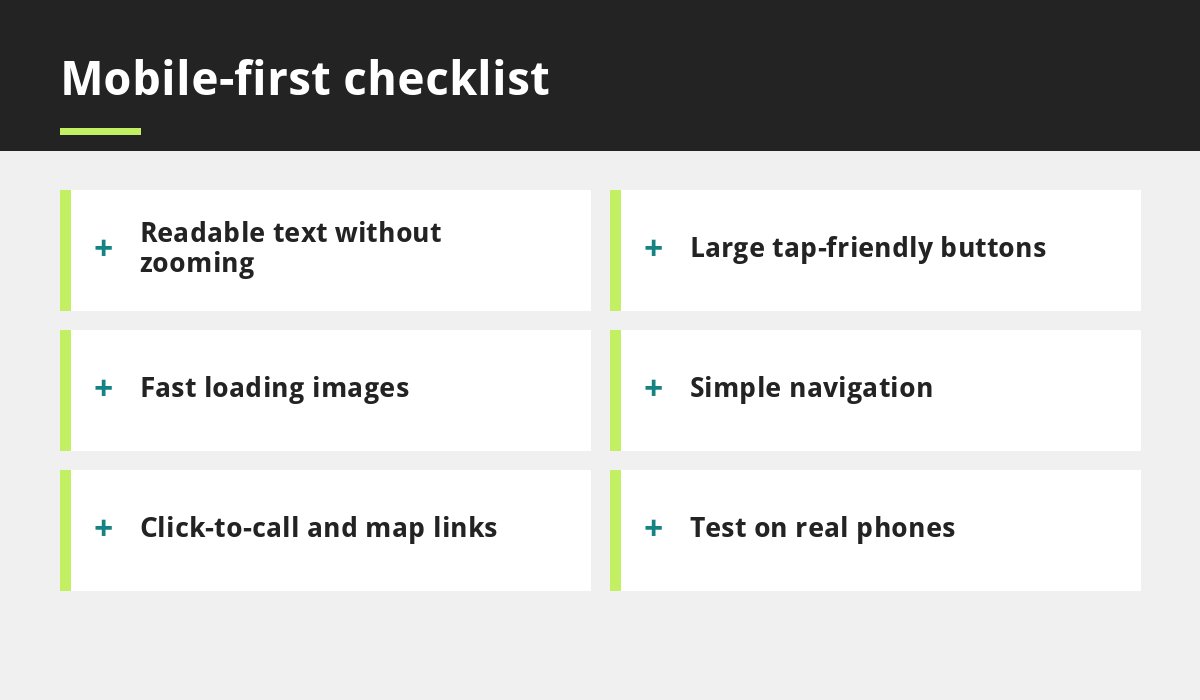 Mobile-first checklist infographic