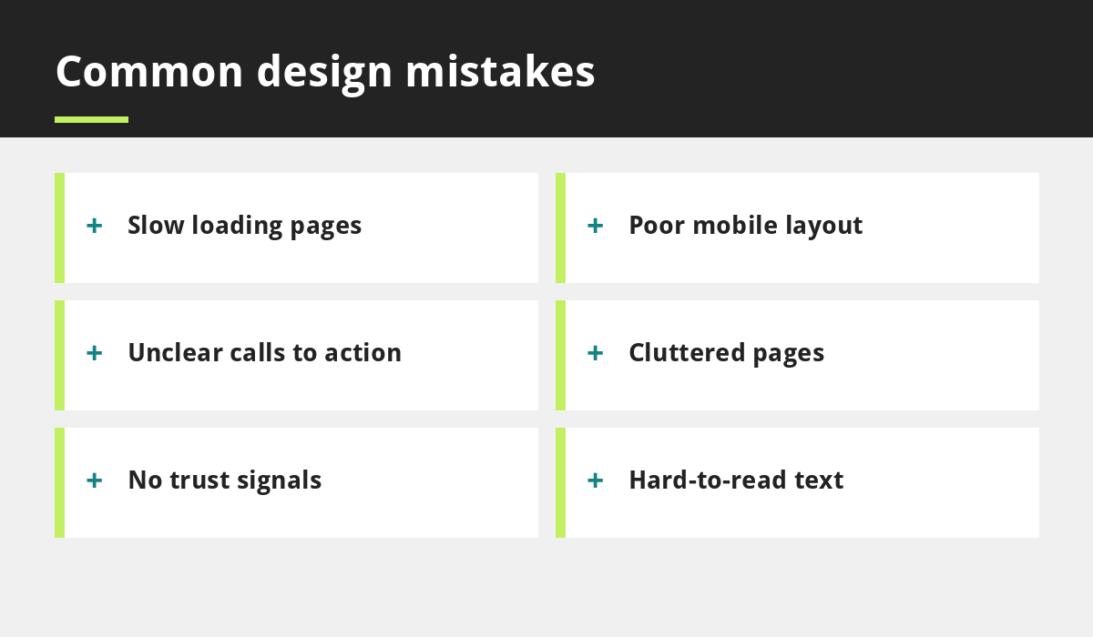 Common design mistakes infographic